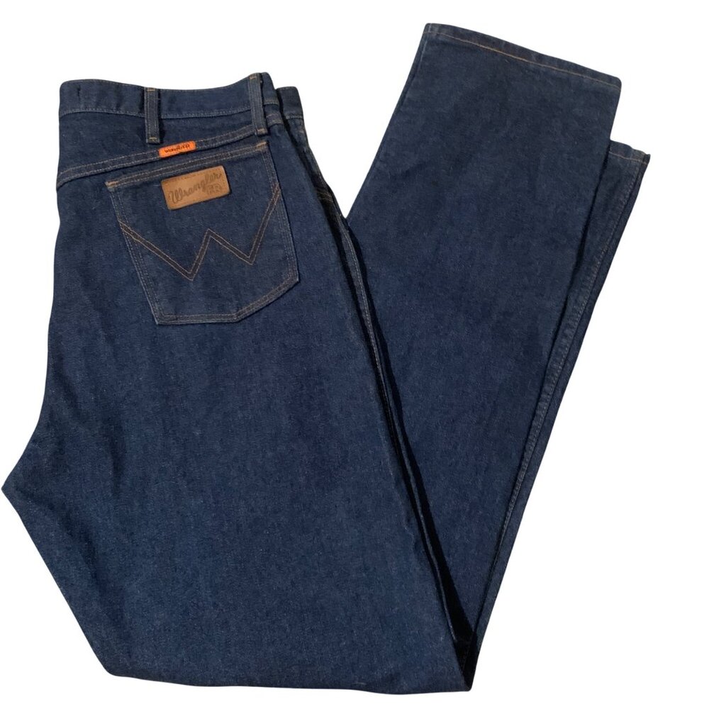 Wrangler Mens Flame Resistant Blue Jeans Relaxed Fit Sz 38x36 FR13MWZ HRC2/2112‎